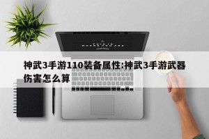 神武3手游110装备属性:神武3手游武器伤害怎么算