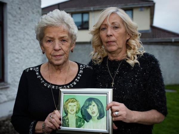 Antoinette with her late mother, Stardust campaigner Christine and a picture of Mary and Martina