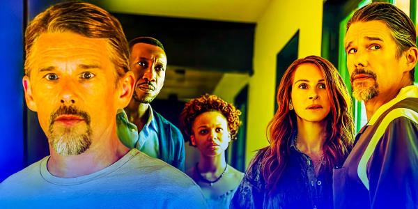 Ethan Hawke, Mahershala Ali, Myha'la, and Julia Roberts in Leave the World Behind.